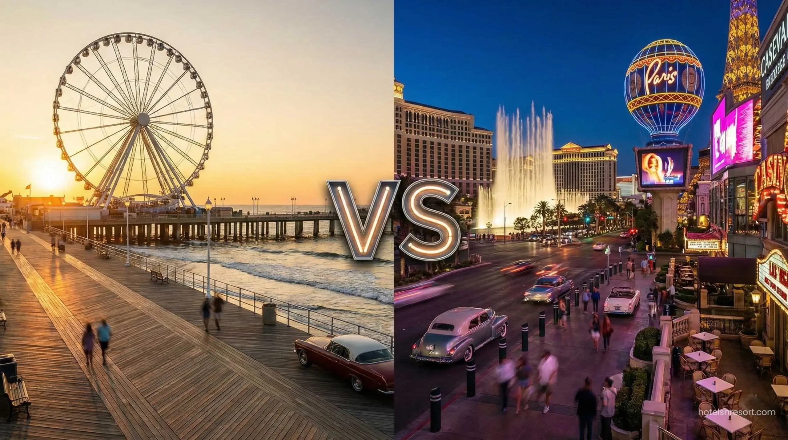 Comparison of Atlantic City Boardwalk and Las Vegas Strip.