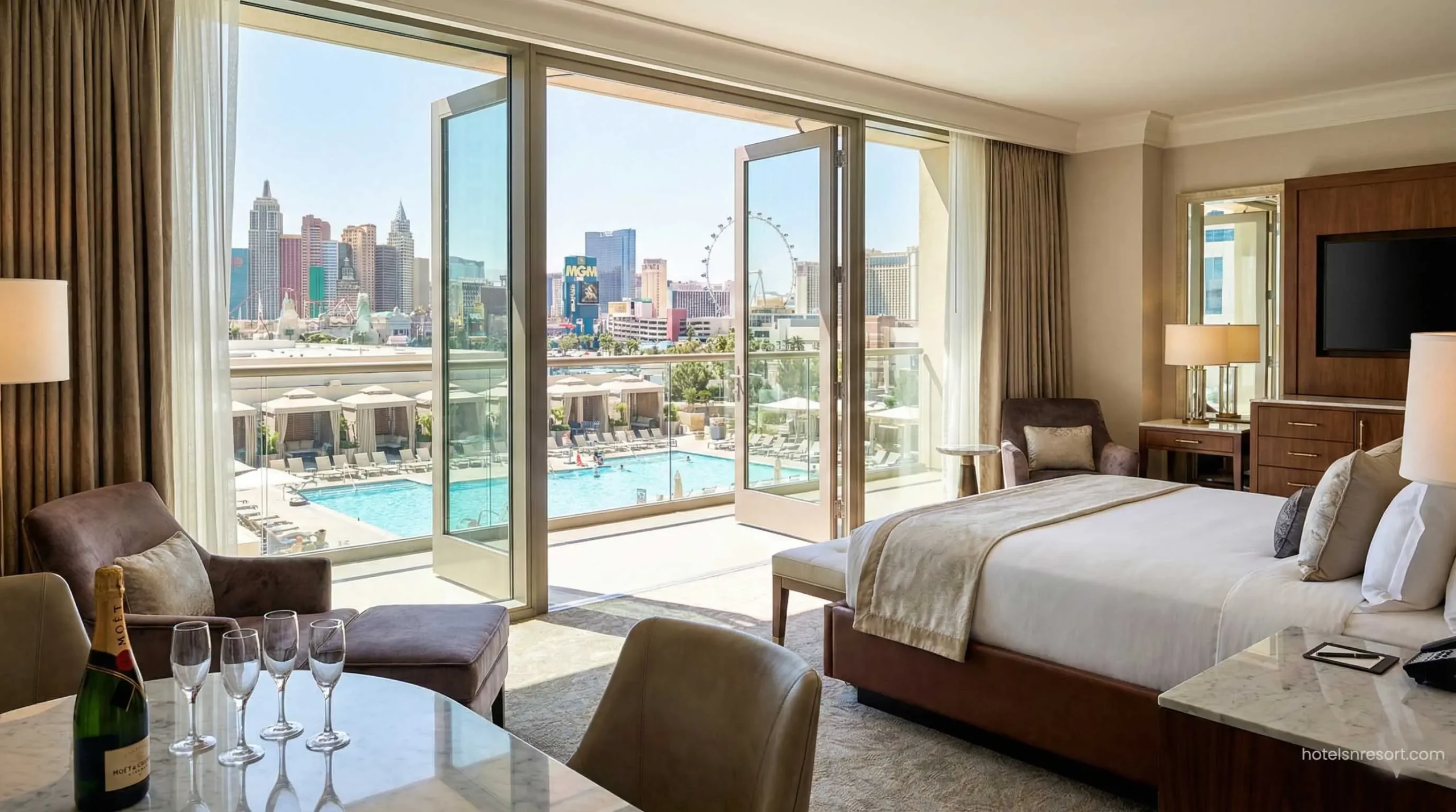 The Signature at MGM Grand suite with private balcony.