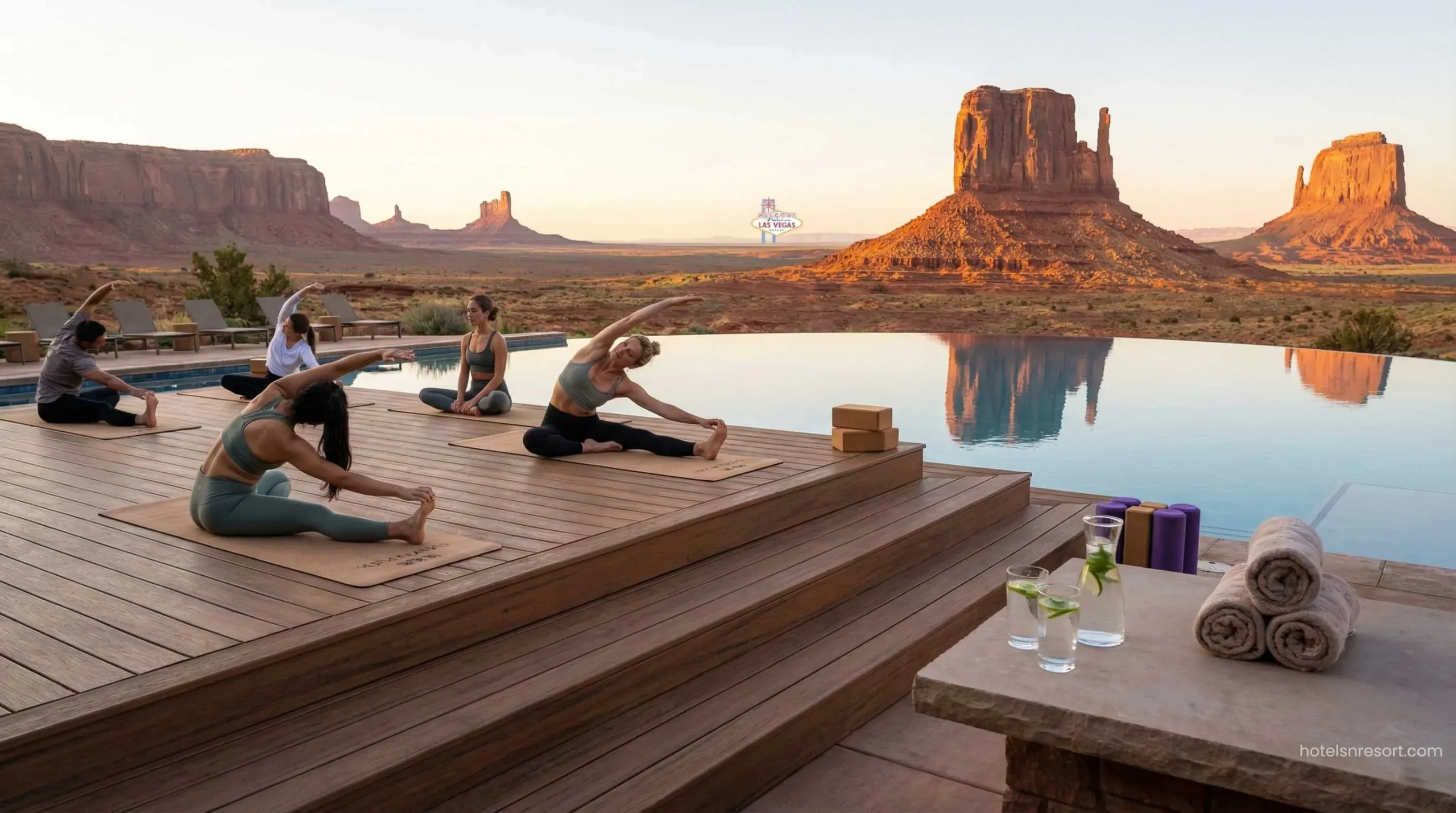 Yoga session at all-inclusive wellness resort Arizona.